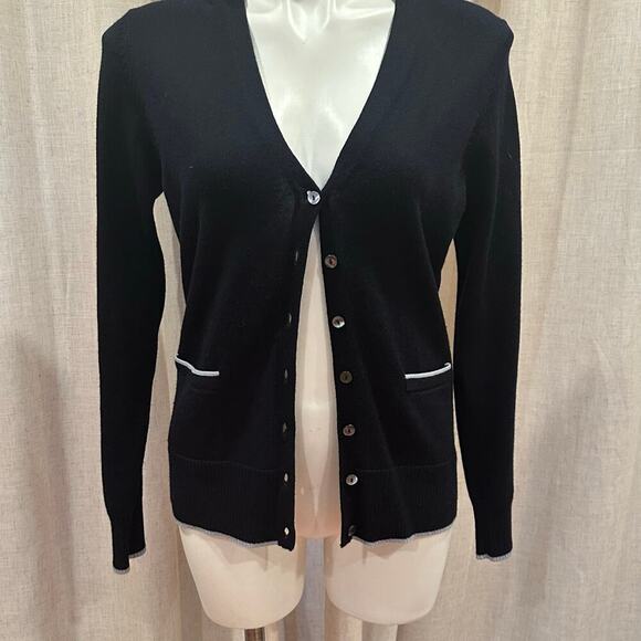 Brooks Brothers Navy Blue Cardigan sz M Italian Merino Wool Cardigan - Picture 2 of 9